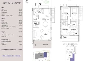 Projet de 4 villas mitoyennes de 4.5 pièces