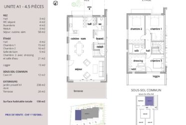 Projet de 4 villas mitoyennes de 4.5 pièces