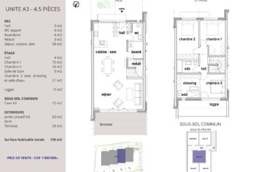 Projet de 4 villas mitoyennes de 4.5 pièces